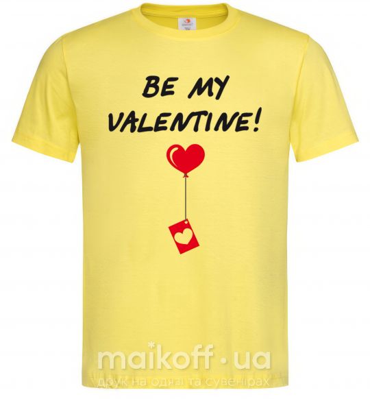 Мужская футболка BE MY VALENTINE Лимонный фото