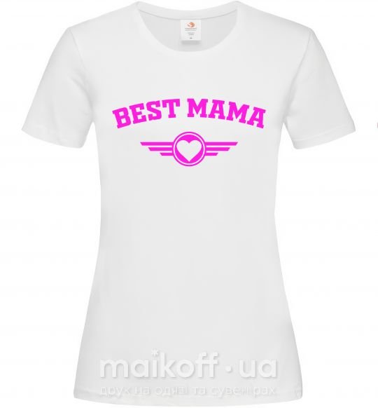 Женская футболка BEST MAMA с сердечком Белый фото