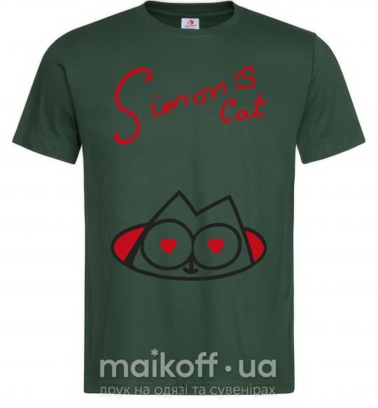 Мужская футболка SIMON'S CAT надпись Темно-зеленый фото