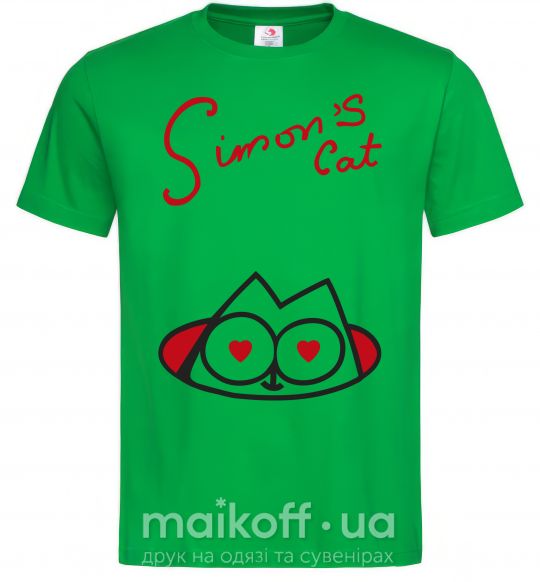 Мужская футболка SIMON'S CAT надпись Зеленый фото
