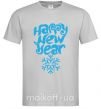 Мужская футболка HAPPY NEW YEAR SNOWFLAKE Серый фото