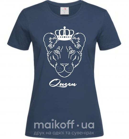 Женская футболка Львица королева Queen Темно-синий фото
