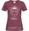 Женская футболка Львица королева Queen Бордовый фото