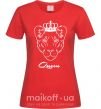 Женская футболка Львица королева Queen Красный фото
