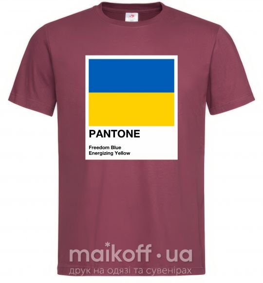 Мужская футболка Pantone Український прапор Бордовый фото