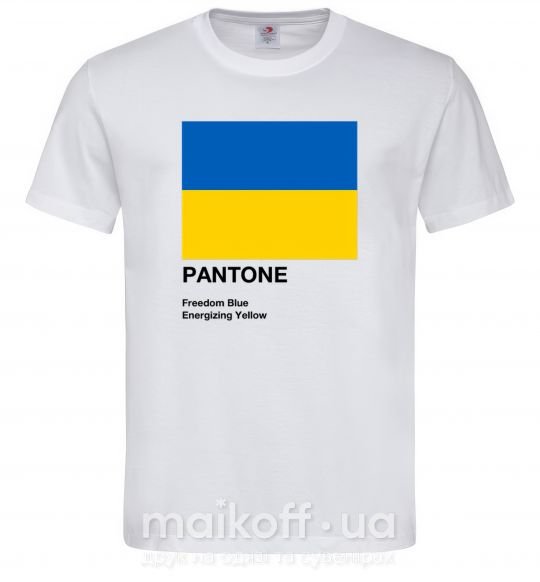 Мужская футболка Pantone Український прапор Белый фото