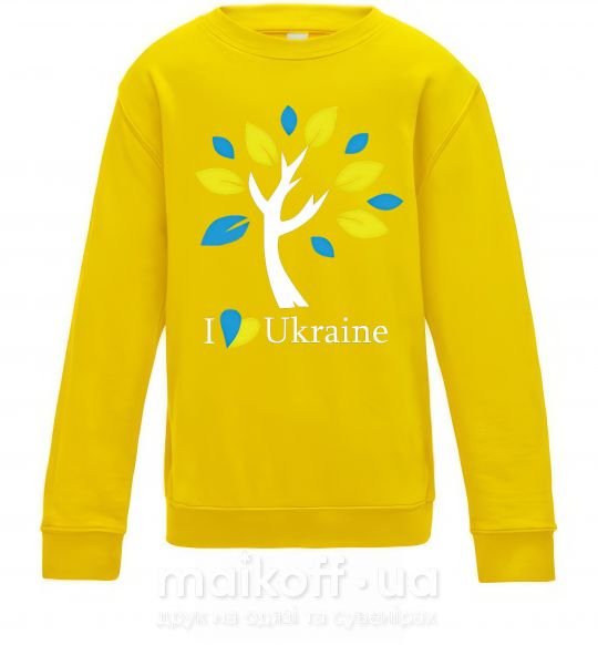 Детский Свитшот Україна - дерево Солнечно желтый фото