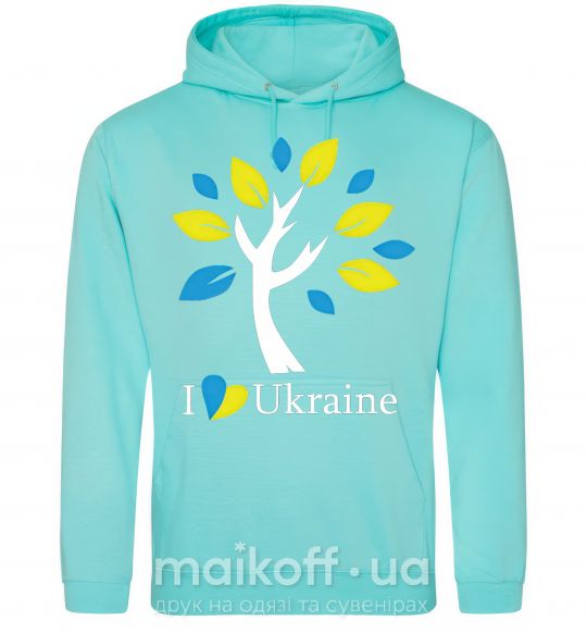 Женская толстовка (худи) Україна - дерево Мятный фото
