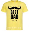 Мужская футболка Best dad ever с усами Лимонный фото