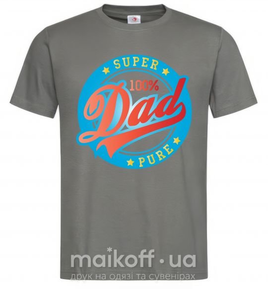 Мужская футболка Super Dad 100 pure Графит фото