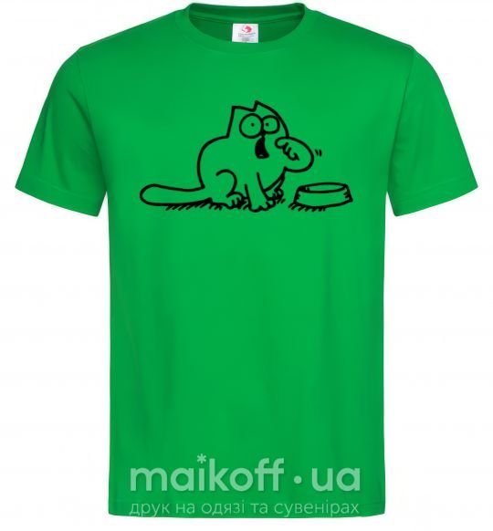Мужская футболка Simon's cat hangry Зеленый фото