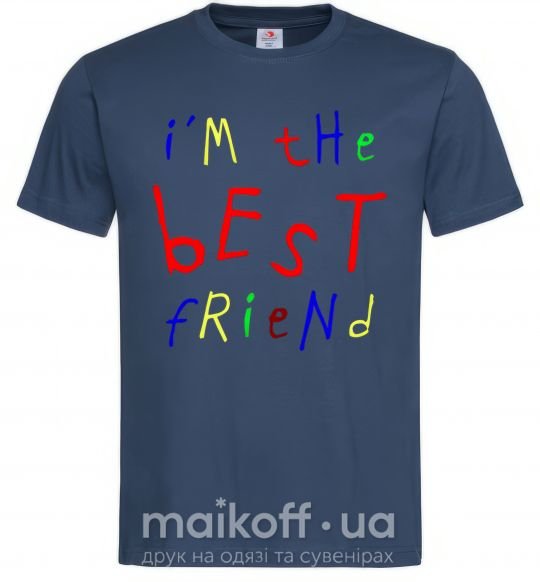 Мужская футболка I am the best friend Темно-синий фото