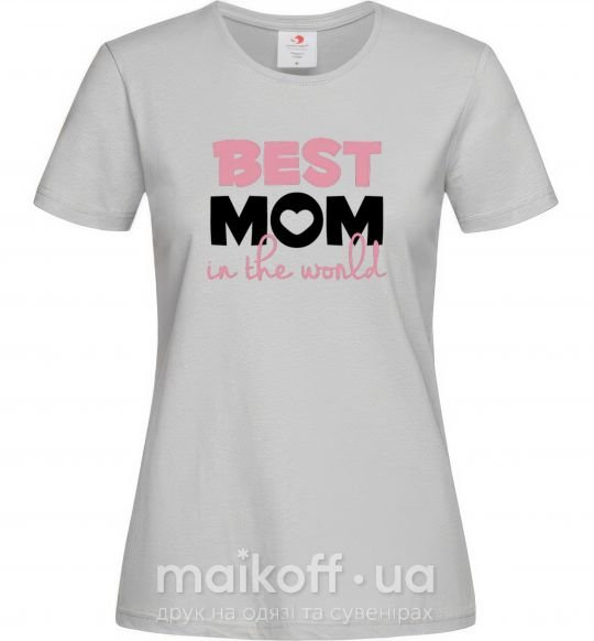 Женская футболка Best mom in the world (большие буквы) Серый фото