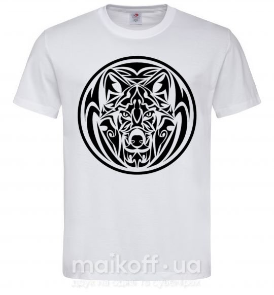 Мужская футболка Эмблема волк Белый фото