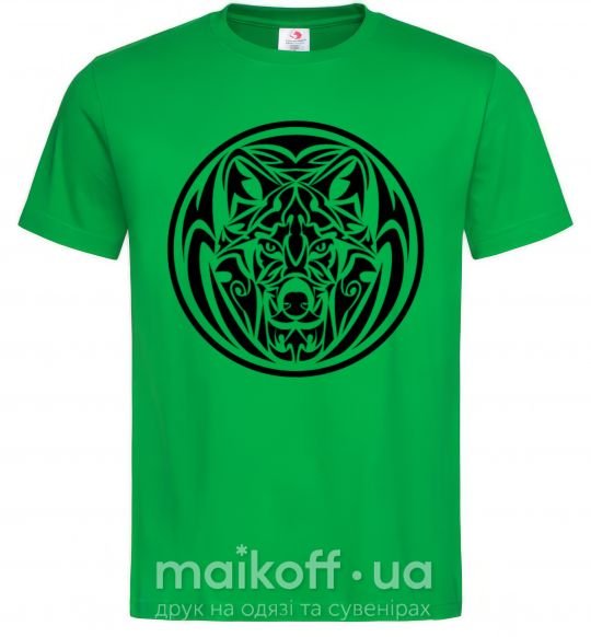 Мужская футболка Эмблема волк Зеленый фото