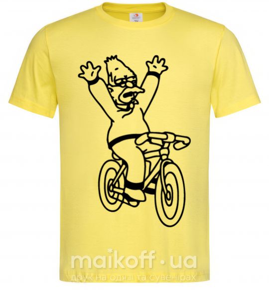 Мужская футболка Дед Симпсон на велике Лимонный фото