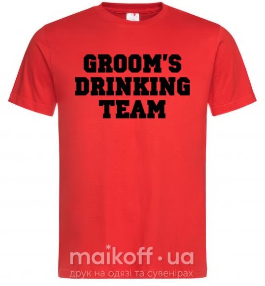 Мужская футболка Groom's drinking team Красный фото