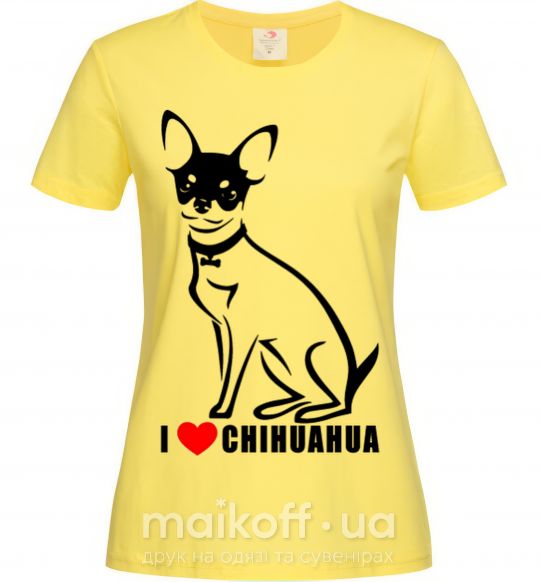 Женская футболка I love chihuahua Лимонный фото