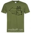Мужская футболка Super cat Оливковый фото