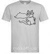 Мужская футболка Super cat Серый фото