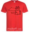 Мужская футболка Super cat Красный фото