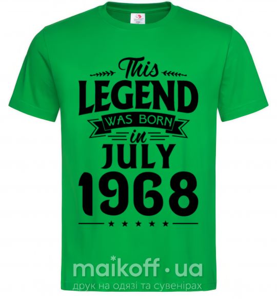 Мужская футболка This Legend was born in July 1968 Зеленый фото
