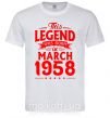 Мужская футболка This Legend was born in March 1958 Белый фото