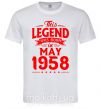 Мужская футболка This Legend was born in May 1958 Белый фото