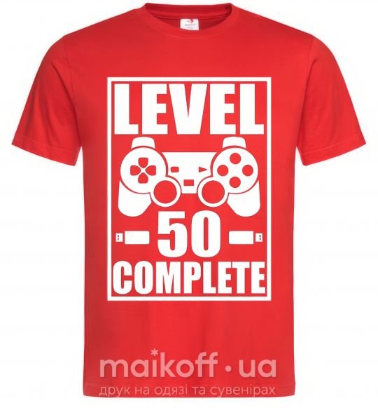 Мужская футболка Level 50 complete Game Красный фото