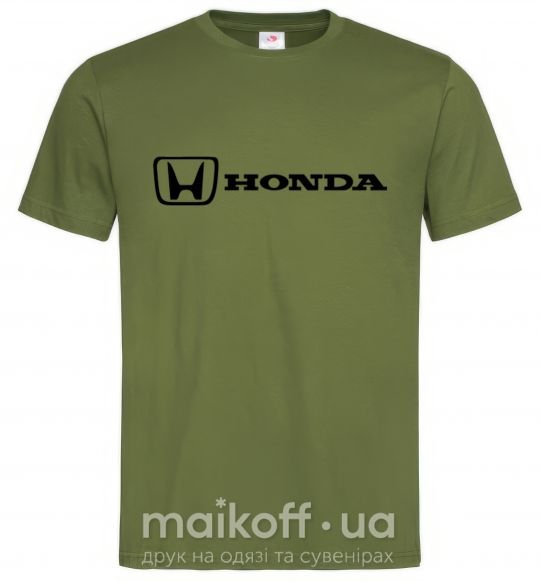 Мужская футболка Honda logo Оливковый фото