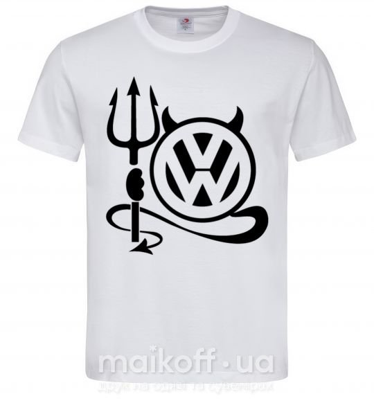 Мужская футболка Volkswagen devil Белый фото
