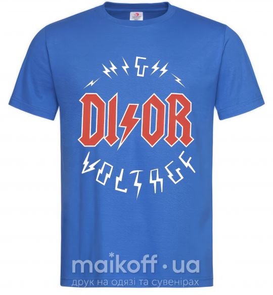Мужская футболка Dior ac dc Ярко-синий фото