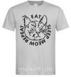 Мужская футболка Eat sleep meow repeat Серый фото