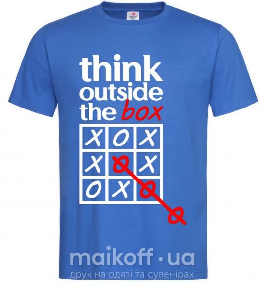 Мужская футболка Think outside the box Ярко-синий фото