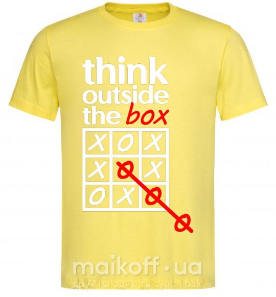 Мужская футболка Think outside the box Лимонный фото