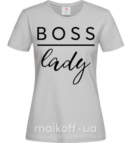 Женская футболка Boss lady Серый фото
