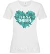 Женская футболка Think green heart Белый фото