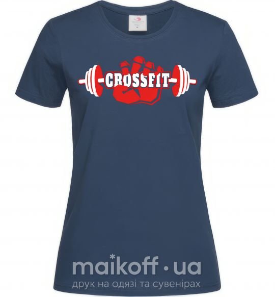 Женская футболка Crossfit hand Темно-синий фото