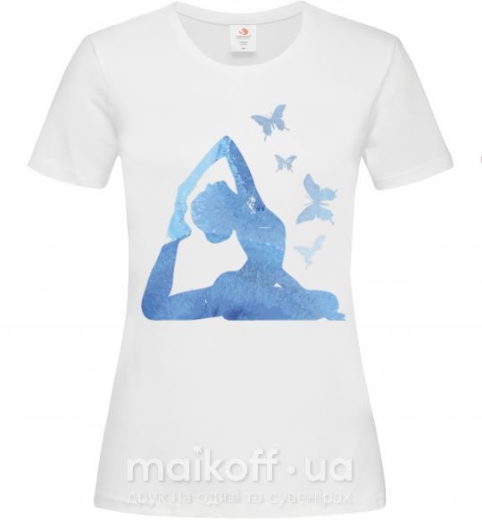 Женская футболка Yoga girl Белый фото