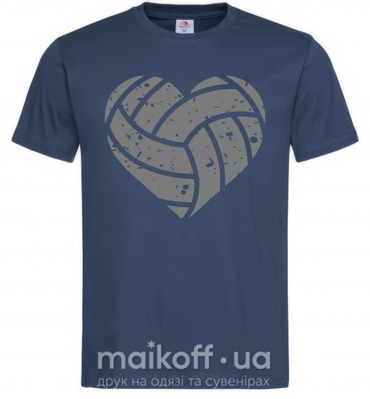 Мужская футболка Volleyball heart Темно-синий фото