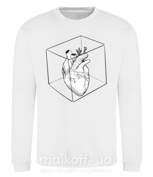 Свитшот Heart in cube Белый фото