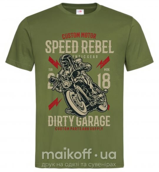 Мужская футболка Speed Rebel Dirty Garage Оливковый фото