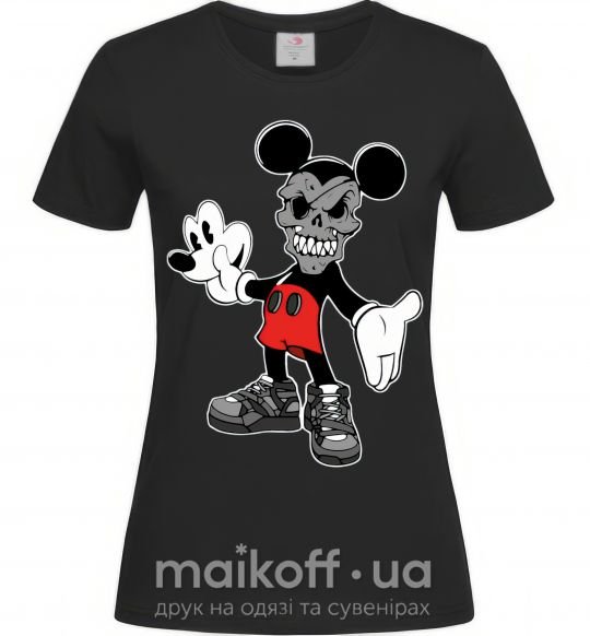Женская футболка Scary Mickey Черный фото