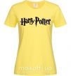 Женская футболка Harry Potter logo black Лимонный фото