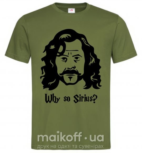 Мужская футболка Why so Sirius Оливковый фото