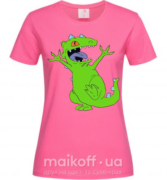 Женская футболка Crazy dino Ярко-розовый фото