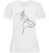 Женская футболка Wolf line drawing Белый фото