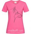 Женская футболка Wolf line drawing Ярко-розовый фото