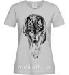 Женская футболка Идущий волк Серый фото