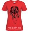 Женская футболка Идущий волк Красный фото